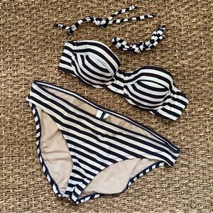 J. CREW Striped Two-Piece Swimsuit